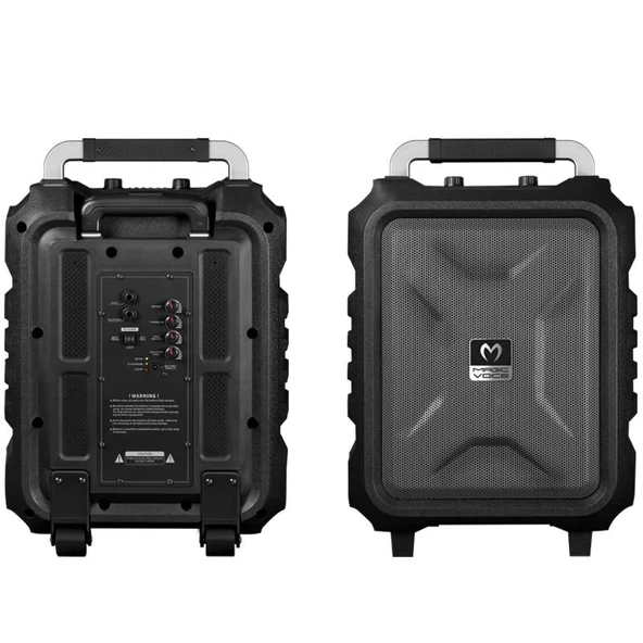 Magicvoice MV-2015 Vhf El+Yaka Mikrofonlu Usb Sd Bt 300W Siyah Taşınabilir Seyyar Anfi Mikrofonlu Amfi Hoparlör - 8