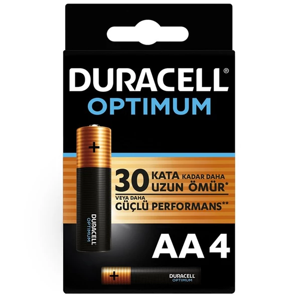 Duracell Optimum 1.5 Volt Alkalin AA 4’lü İnce Kalem Pil MX1500 - 3