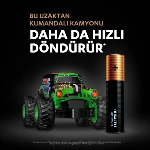 Duracell Optimum 1.5 Volt Alkalin AAA 4’lü İnce Kalem Pil MX2400 - 4