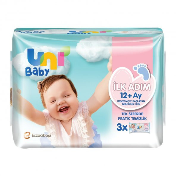 Uni Baby İlk Adım Islak Havlu Mendil 3Lü 156 Yaprak