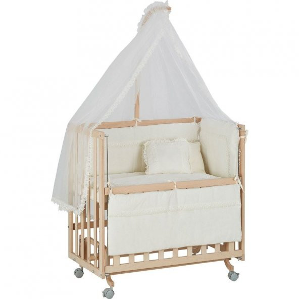 Baby Tech Extra Anne Yanı Beşik 50x90 (Naturel) Krem