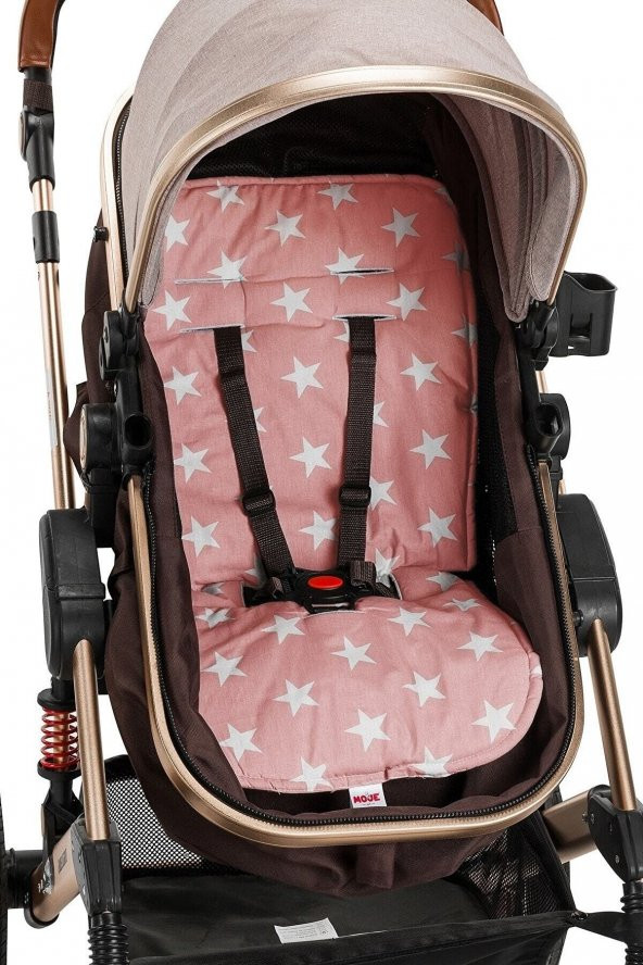 Moje Bebek Arabası ve Taşıma Koltuğu Minderi Pembe Yıldız - 2