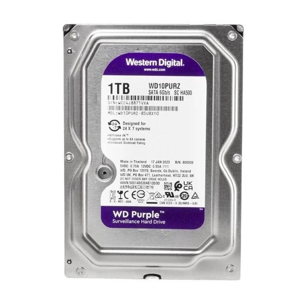 Western Digital Purple WD10PURZ 1 TB Sata 6GB/S 7-24 Güvenlik Kamerası Harddisk Dvr Cihazı Hard Disk - 4