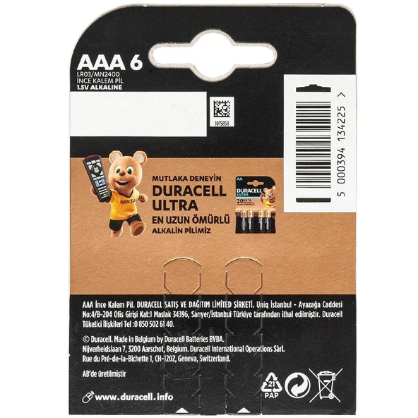 Duracell Basic İnce AAA Kalem Pil 6'lı - 8