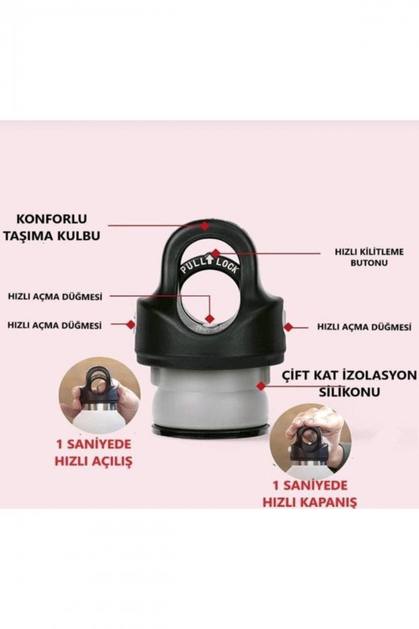 Revomax 16 Oz 473 ml Paslanmaz Çelik Termos Beyaz - 2