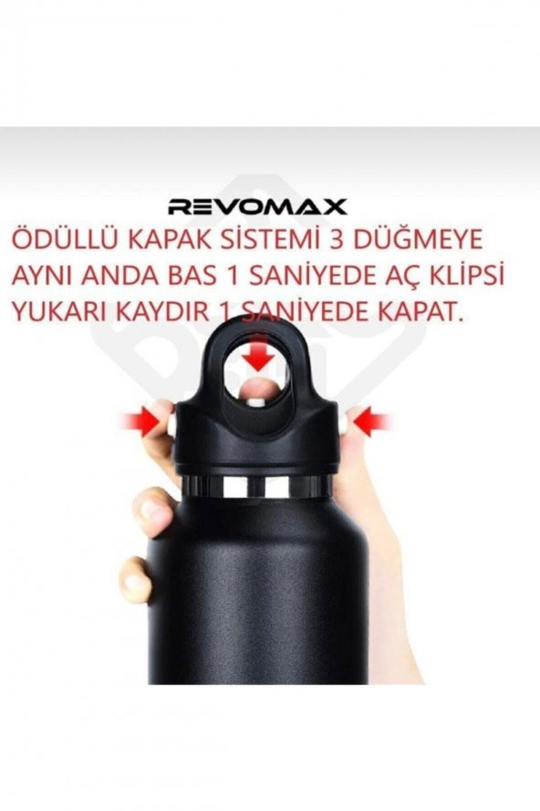 Revomax 16 Oz 473 ml Paslanmaz Çelik Termos Beyaz - 3