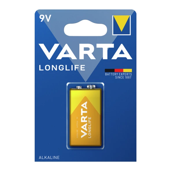 Varta Longlife Power Alkalin 9 Volt Pil Tekli