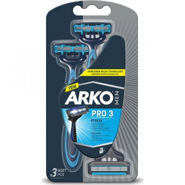 Arko Men Pro 3 Üç Bıçaklı 3'Lü Tıraş Bıçağı