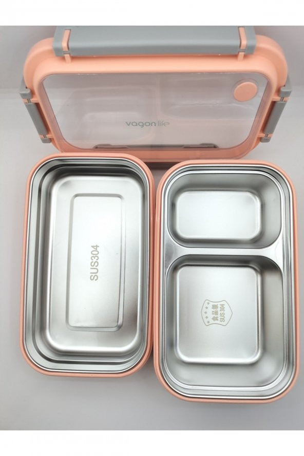 Vagon Life Lunchbox Paslanmaz Çelik 1200ml Turuncu - 5