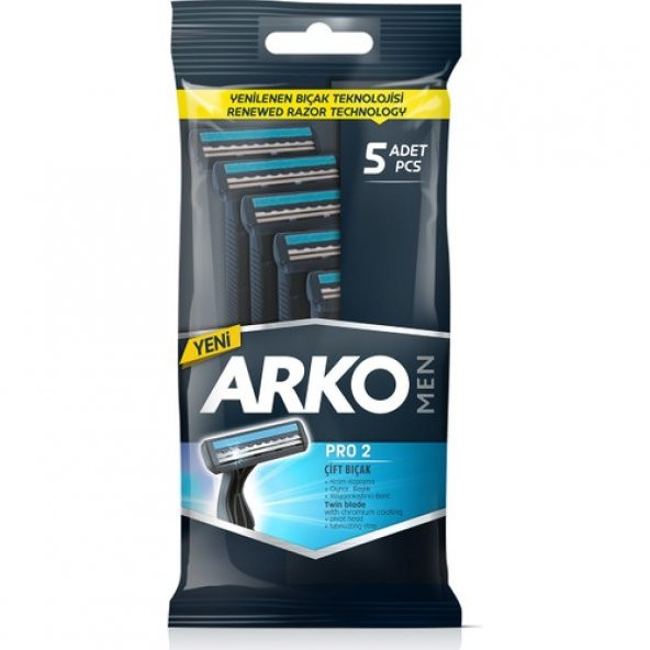 Arko Men T2 Pro Çift Bıçaklı Tıraş Bıçağı 5li