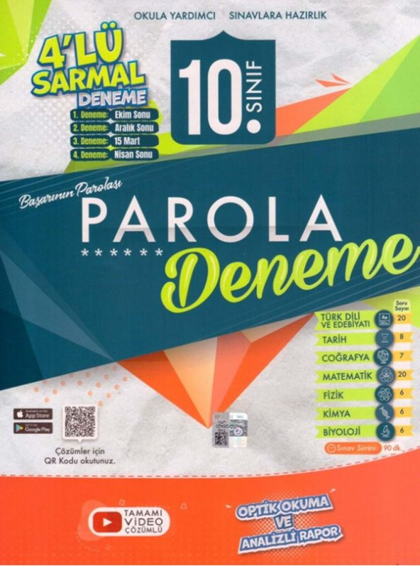 Evrensel 10.Sınıf Sarmal 4lü Deneme (Parola)