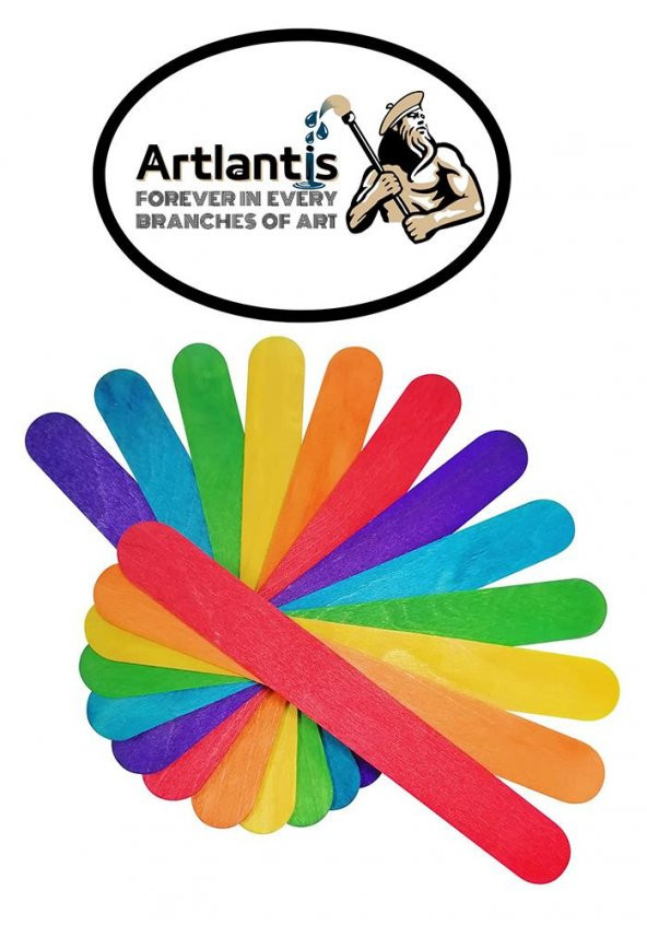 Renkli Dil Çubuğu 50 li 1 Paket Ahşap Dil Basma Cubugu Abeslang Renkli Doktor Dil Çubuğu Büyük Jumbo - 7