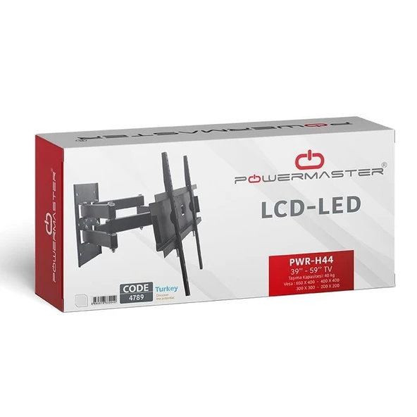 Powermaster 39-55 İnç Çift Kollu Kilitli Hareketli Lcd Led Tv Monitör Duvar Askı Aparatı 98-140 Ekran Uyumlu - 6