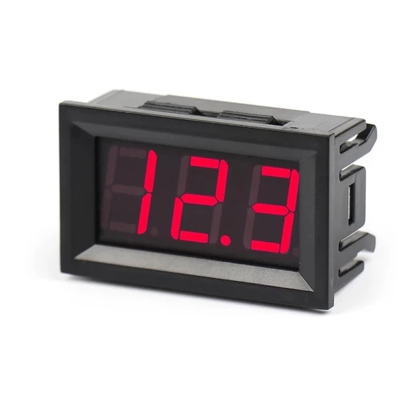 0.56 İnch Dc 0-30V Digital Kırmızı Voltmetre 3 Telli Panel Tip - Resim 2