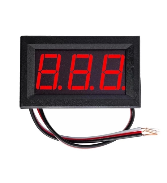 0.56 İnch Dc 0-30V Digital Kırmızı Voltmetre 3 Telli Panel Tip