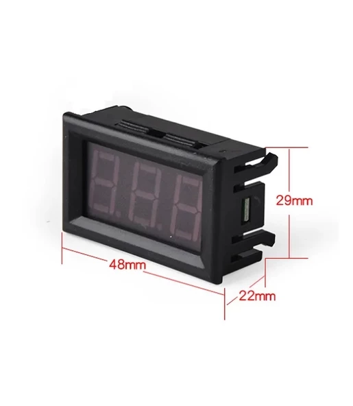 0.56 İnch Dc 0-30V Digital Kırmızı Voltmetre 3 Telli Panel Tip - Resim 8