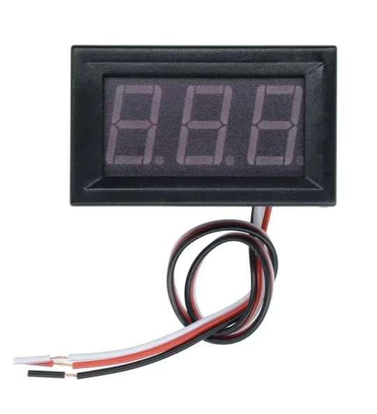 0.56 İnch Dc 0-30V Digital Kırmızı Voltmetre 3 Telli Panel Tip - Resim 3