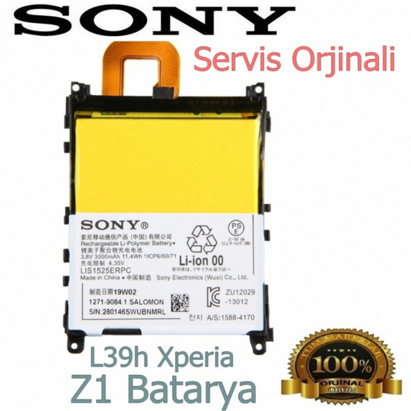 Sony Z1 Batarya Xperia L39H Uyumlu Yedek Batarya