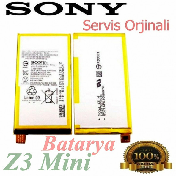 Sony Xperia Z3 Mini Batarya Xperia D5803 Uyumlu Yedek Batarya