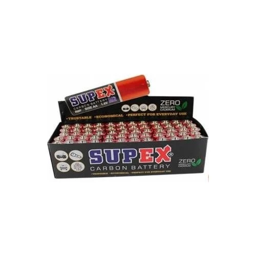 SUPEX R6 1.5 VOLT ÇİNKO KARBON AA KALEM PİL (60LI PAKET FİYATI)