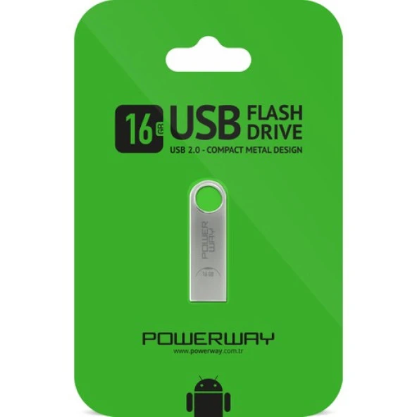 POWERWAY 16 GB METAL USB 2.0 FLASH BELLEK