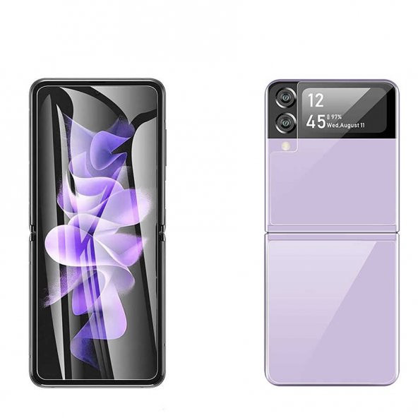 Samsung Galaxy Z Flip 3 Full Ekran Nano Ön Arka Koruyucu Narr TPU