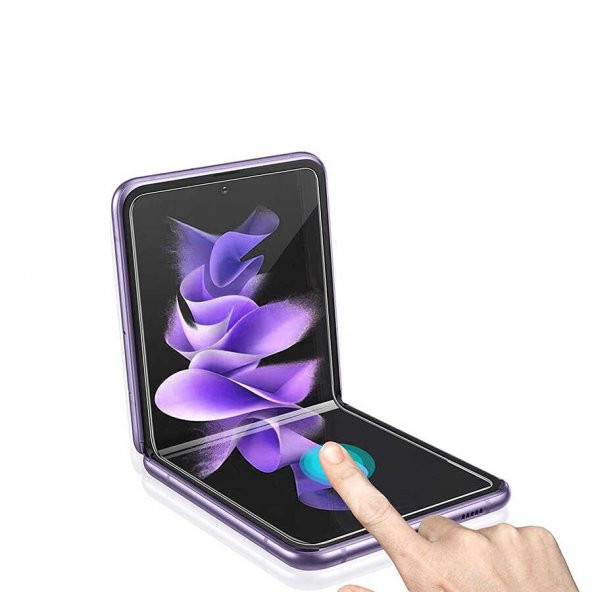 Samsung Galaxy Z Flip 3 Full Ekran Nano Ön Arka Koruyucu Narr TPU - 8