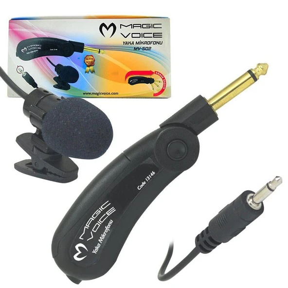 Magicvoice MV-502 Gold Kablolu Yaka Mikrofonu Jack Girişli Yaka Mikrofon Gürültü Önleyicili - 3