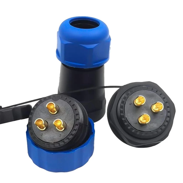 SD28 SU GEÇİRMEZ 3 PİN ERKEK-DİŞİ YUVARLAK 28 MM KONNEKTÖR - Resim 6