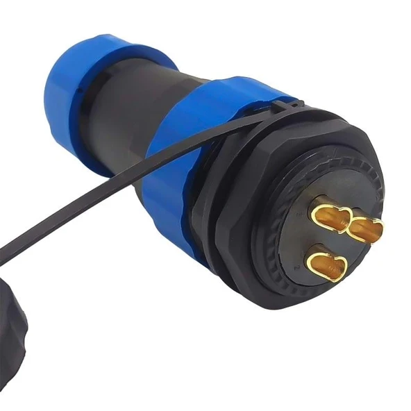 SD28 SU GEÇİRMEZ 3 PİN ERKEK-DİŞİ YUVARLAK 28 MM KONNEKTÖR - Resim 7