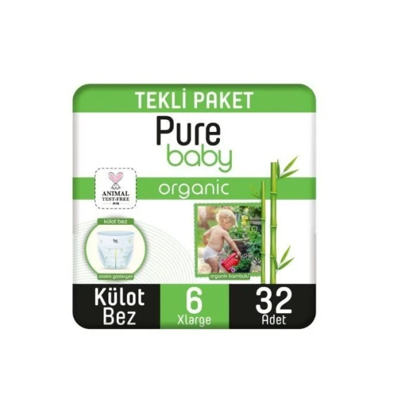 Sleepy Pure Baby Organik Külot Bez Jumbo 6 Beden 15-27 Kg 32 Adet