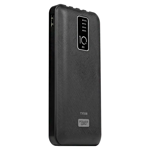 POWERWAY TX108 10000 MAH SİYAH GÖSTERGELİ EKSTRA KABLOLU 4 ÇIKIŞLI POWERBANK - 2