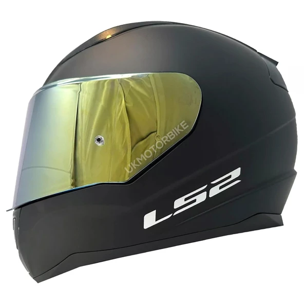 LS2 RAPID 2 MAT SİYAH FULLFACE MOTOSİKLET KASKI GOLD CAMLI