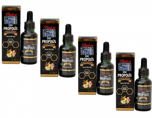 4 ADET Balen Su Bazlı Sıvı Propolis Damla 30 ml. ürün görseli 1