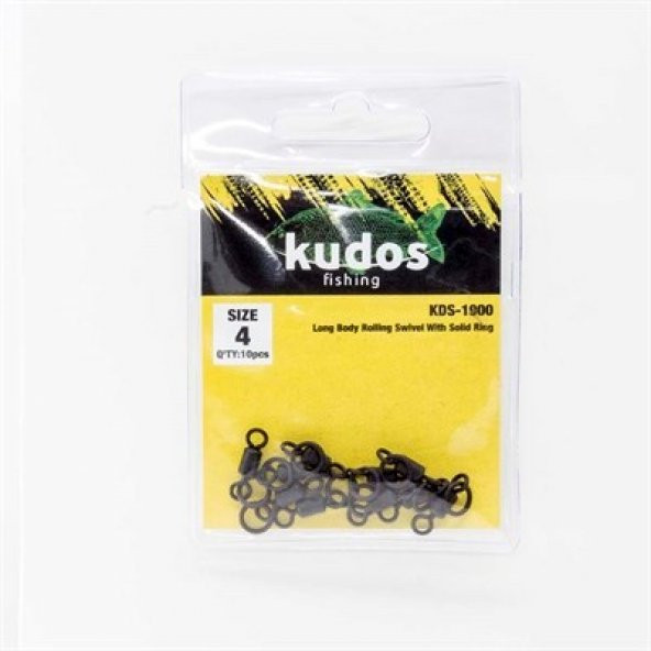 KUDOS KDS-1900 LONG BODY ROLLING SWIVEL WITH SOLID RING SIZE4 10PCS