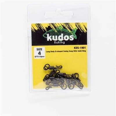 KUDOS KDS-1901 LONG BODY Q-SHAPED SWING SNAP WITH SOLID RING SIZE4 10PCS