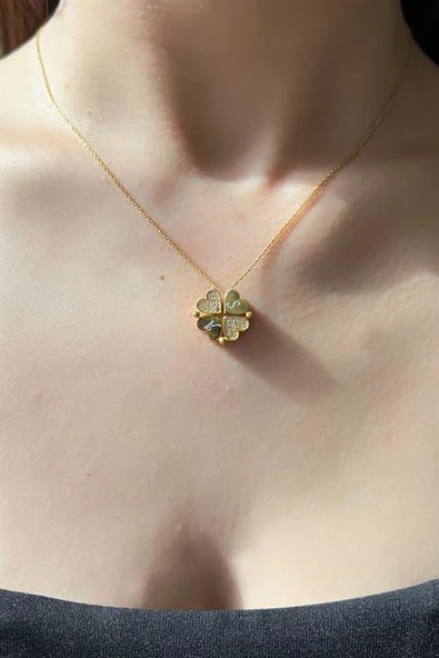 Gümüş Mıknatıslı Kalpli Harf Kolye ürün görseli 1