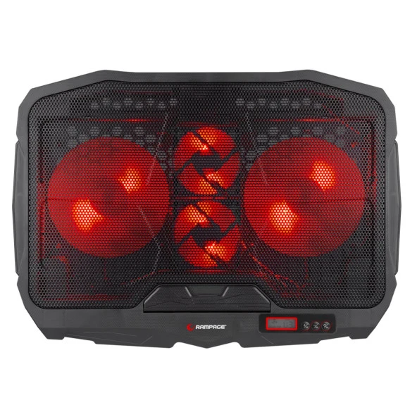 Addison Rampage Ad-Rc4 Siyah 2-125 Mm+2-70Mm Işıklı Fan 15"-17" Notebook Soğutucu Stand - 9