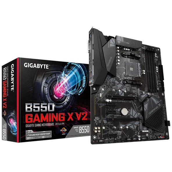 GIGABYTE B550 GAMING X v2 DDR4 HDMI DVI PCIe 16X v4.0 AM4 ATX Anakart