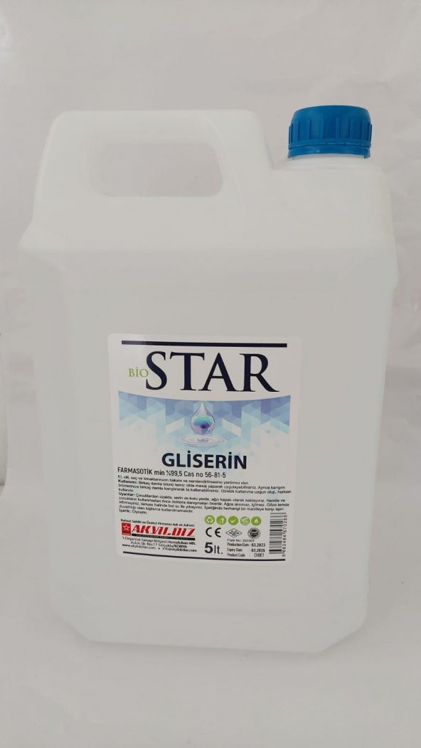 Biostar Farma Gliserin 5 Lt Orjinal Ürün