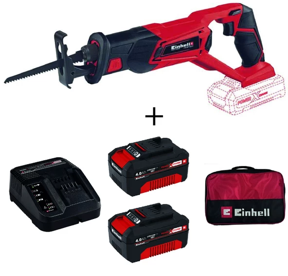 Einhell TE-AP 18 Li Akülü Kılıç Testere + 2x4 Ah StarterKit + Bez Çanta