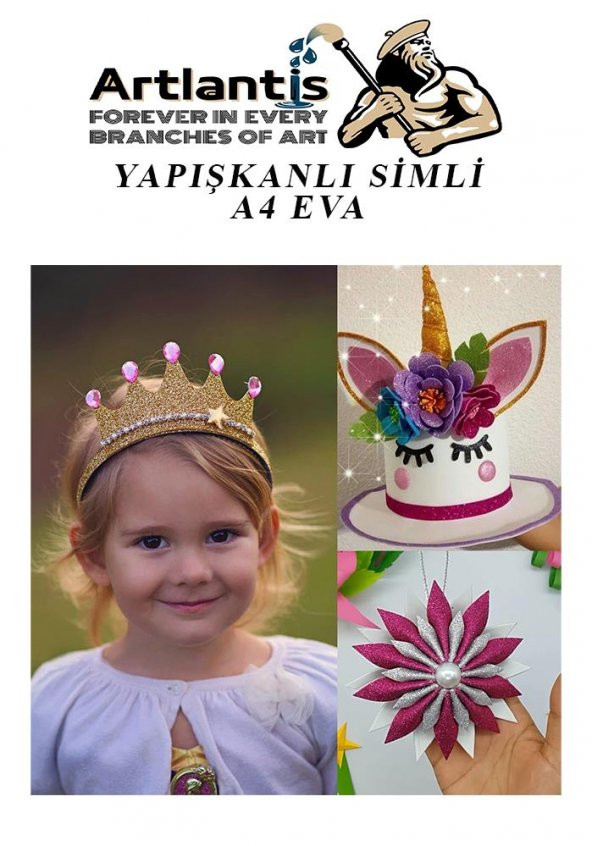 Yapışkanlı Simli Eva Gümüş A4 20x30 5 Adet 1 Paket Hobi Okul Öncesi Kreş Anasınıfı Eva Yapışkanlı Simli 20*30 - 3