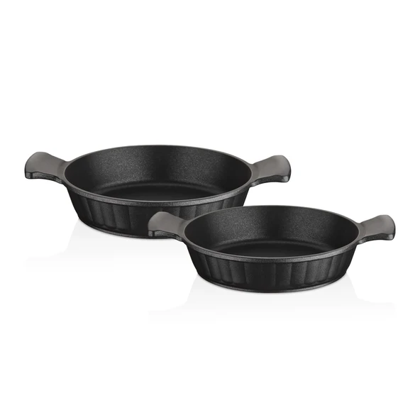 Kuvars 2 Parça Döküm Titanyum Kaplama Sahan Seti 20-22 cm - Resim 2