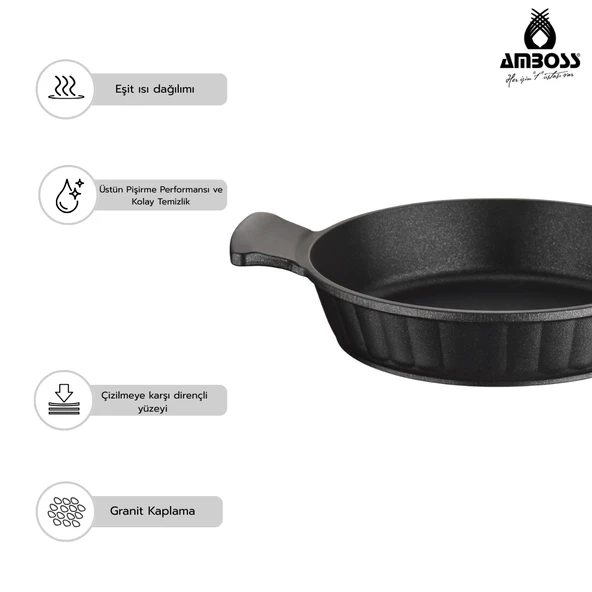 Kuvars 2 Parça Döküm Titanyum Kaplama Sahan Seti 20-22 cm - Resim 3