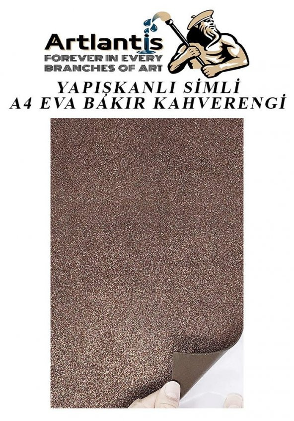 Yapışkanlı Simli Eva Kahverengi A4 20x30 5 Adet 1 Paket Hobi Okul Öncesi Kreş Anasınıfı Eva Yapışkanlı Simli 20*30 - 2