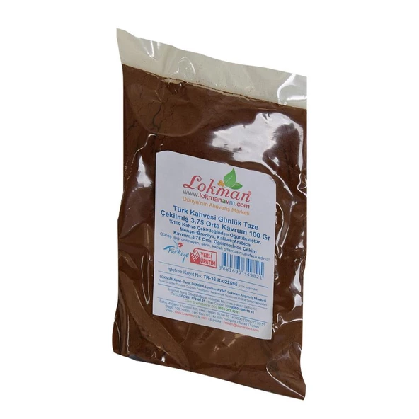 Türk Kahvesi Günlük Taze Çekilmiş 3.75 Orta Kavrum 100Gram Paket - 3