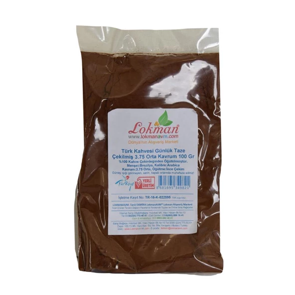 Türk Kahvesi Günlük Taze Çekilmiş 3.75 Orta Kavrum 100Gram Paket - 4