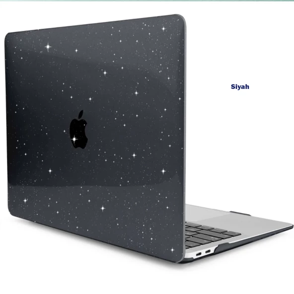 Macbook Pro Kılıf 16inç M1-M2-M3-M4 Simli Kristal Star (Touchbarsız 16.2" Pro) A2485 A2780 A2991 A3403 A3186 ile Uyumlu - 2