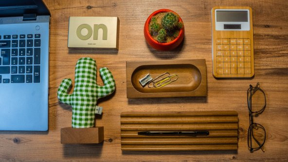 KAYIGO Woody Üçlü Ofis Seti Açık Kahverengi - Resim 4