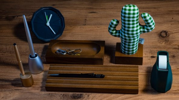 KAYIGO Woody Üçlü Ofis Seti Açık Kahverengi - Resim 3